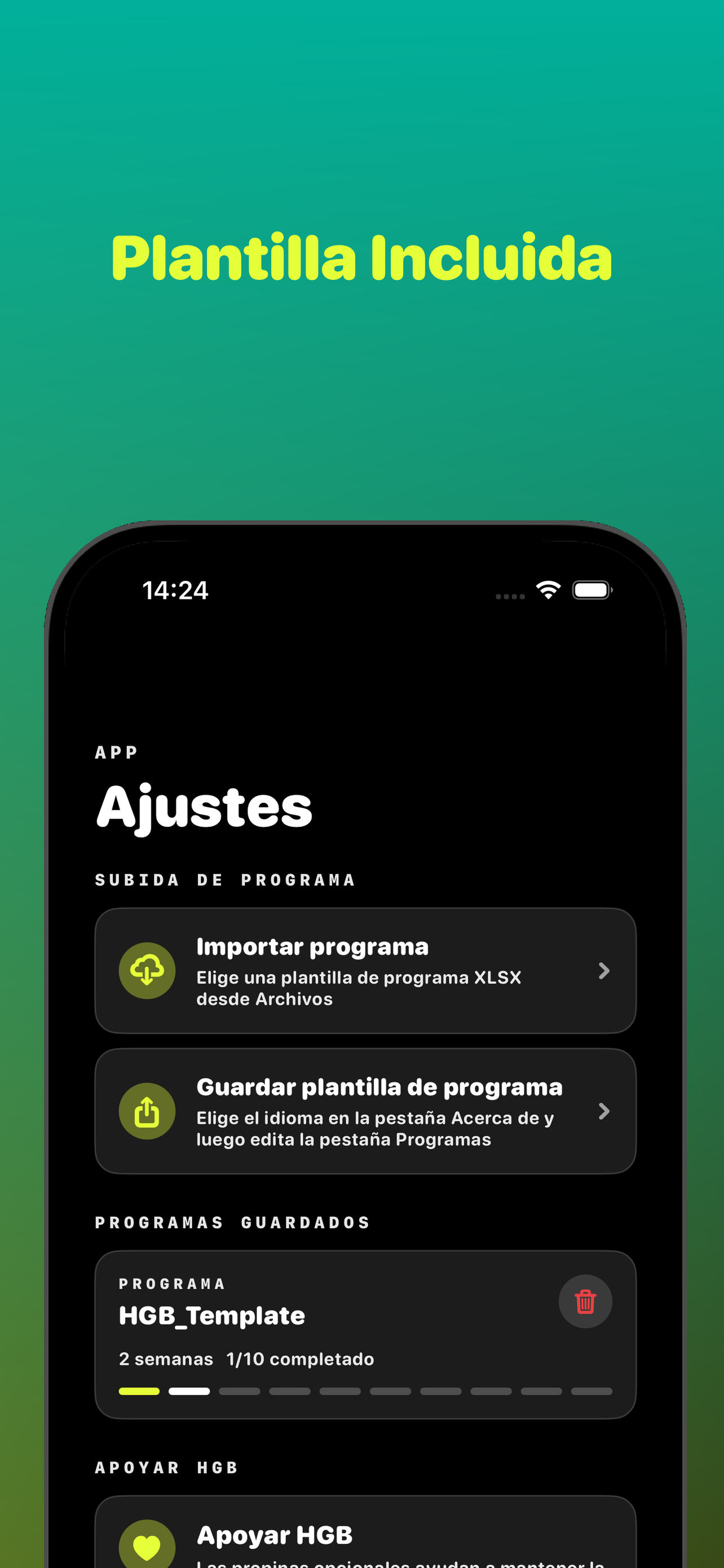 Importa tu programa en Home Gym Buddy