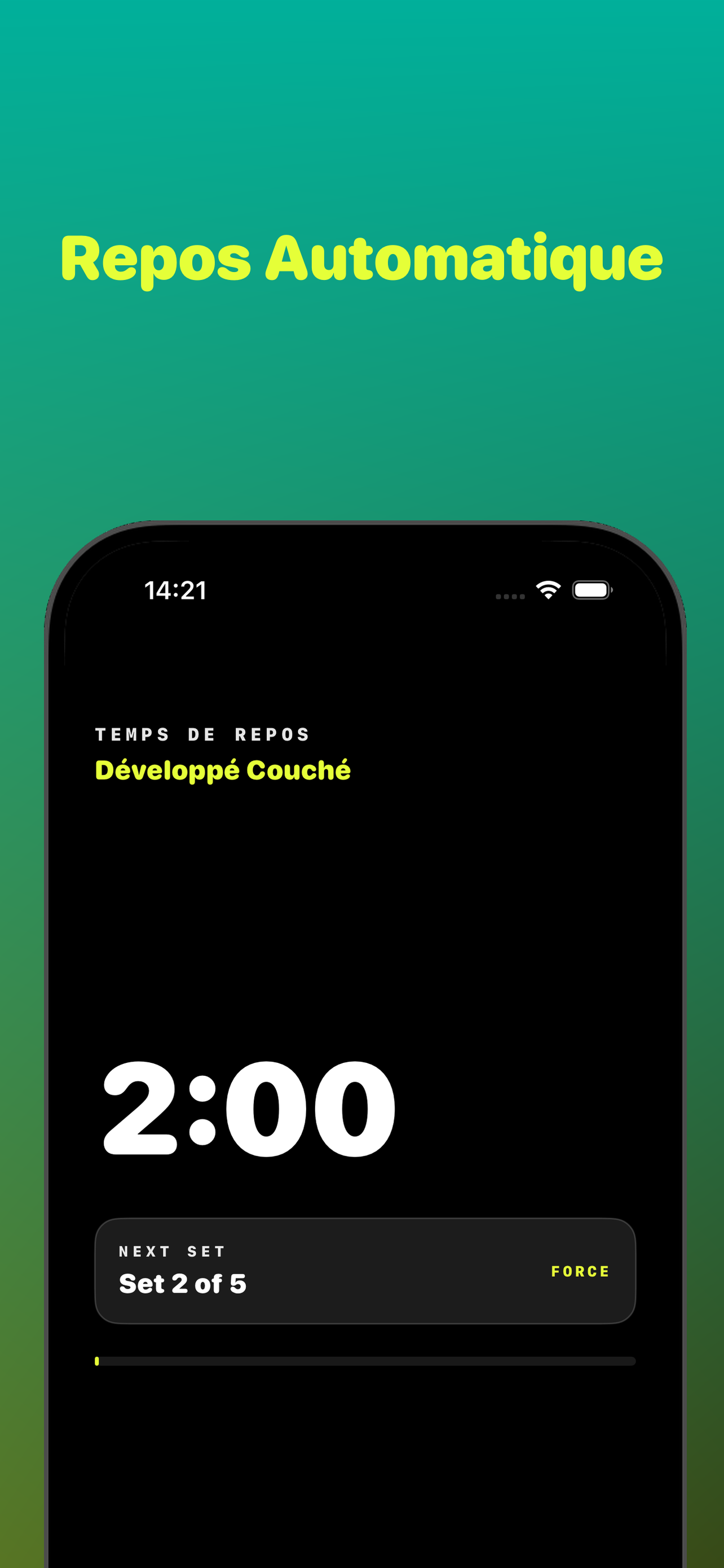 Minuteur de repos entre deux séries