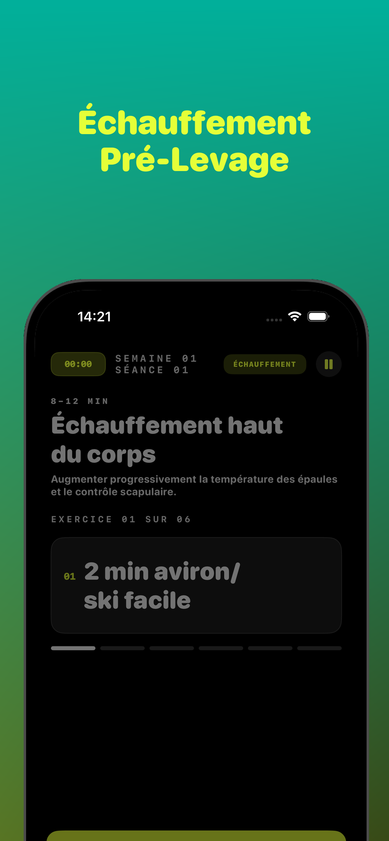 Montées d'échauffement avant les lifts