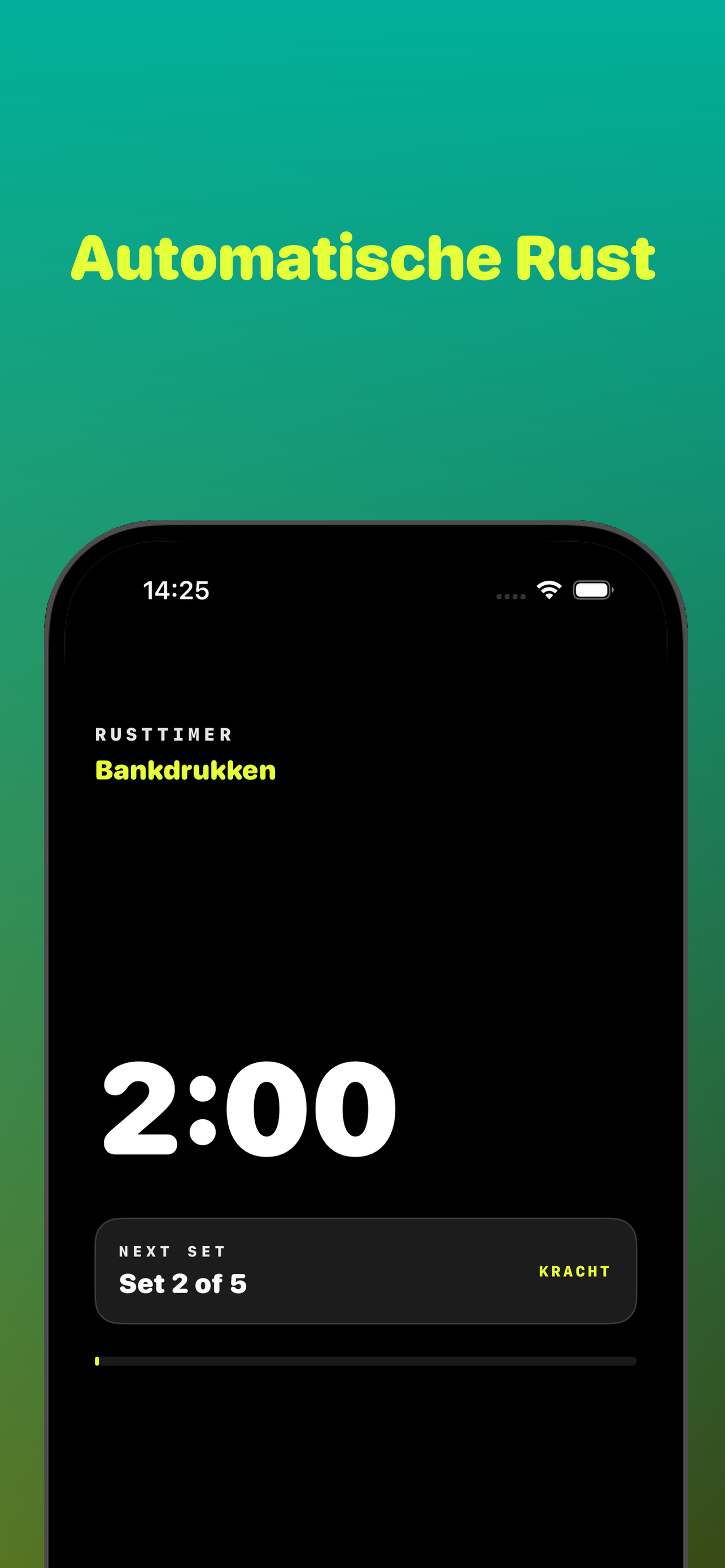 Rusttimer telt af tussen sets